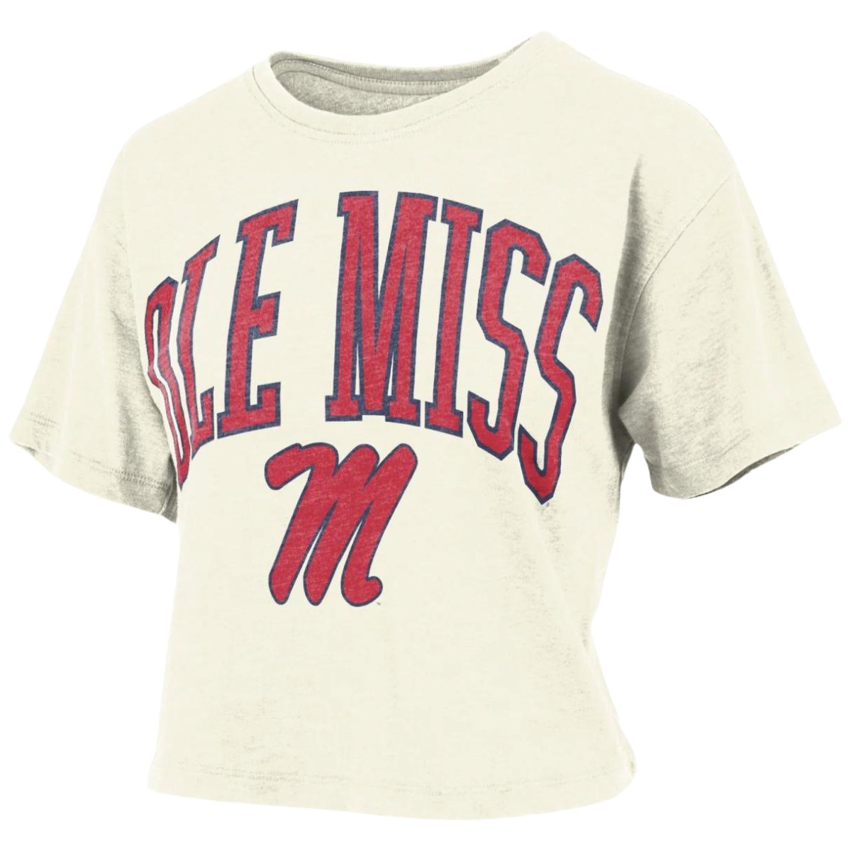 Ole Miss Pressbox Waist Length Zealand Vintage T-Shirt - Shop B - Unlimited - women crop