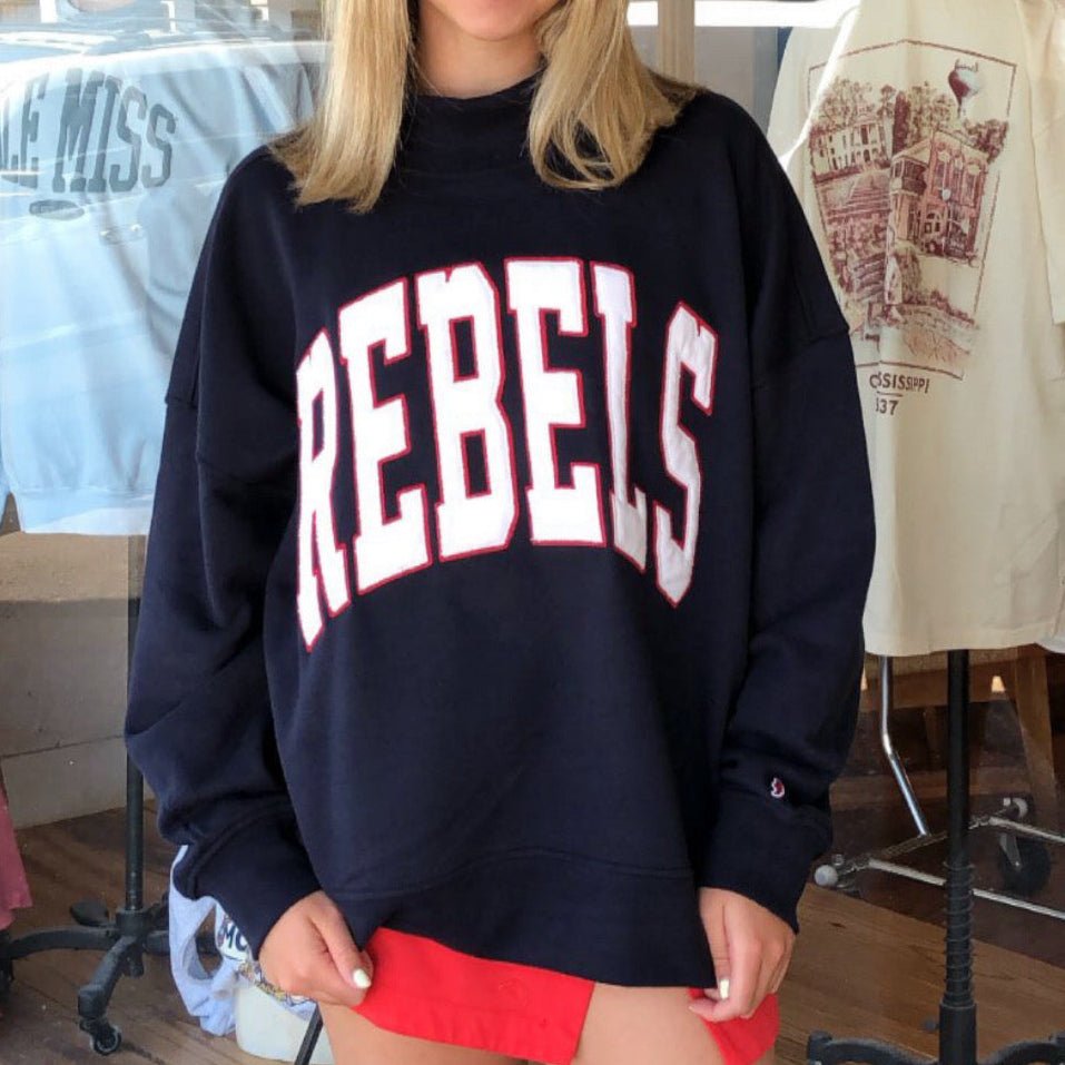 Ole Miss Rebels Diana Mock Neck Sweatshirt - Game Day Apparel - 