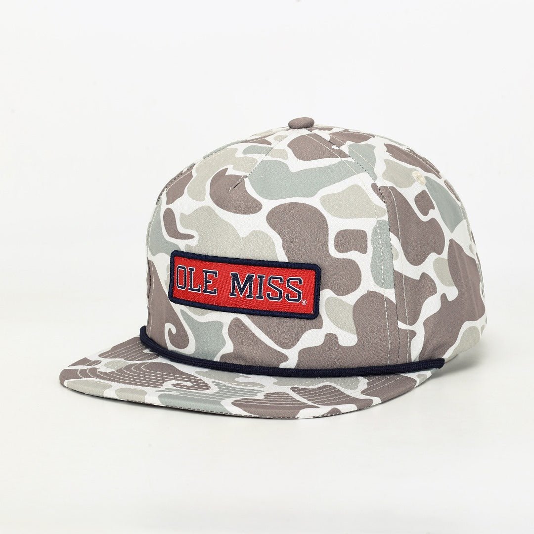 Ole Miss Rebels Light Weight Poly Camo Snapback Hat - Game Day Apparel - Caps Adjustable