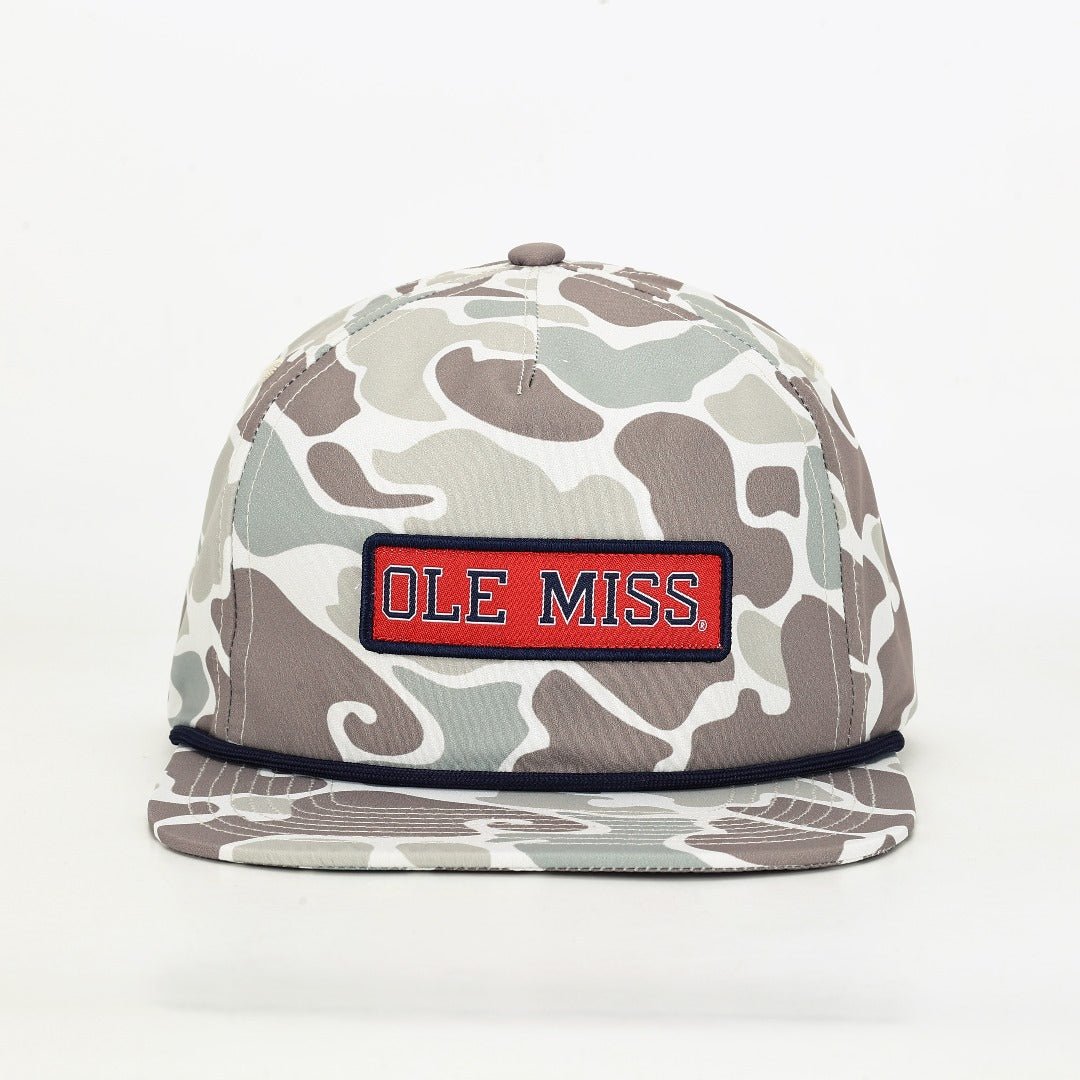 Ole Miss Rebels Light Weight Poly Camo Snapback Hat - Game Day Apparel - Caps Adjustable