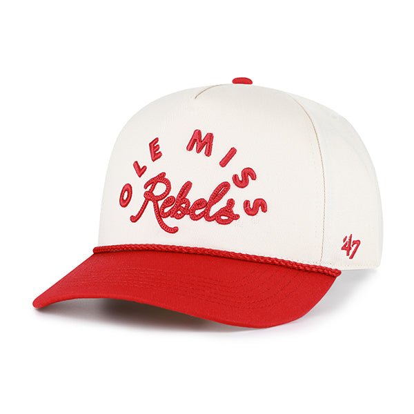 Ole Miss Rebels Natural Rope Script 47 Brand Hitch Hat - Game Day Apparel - Caps Adjustable