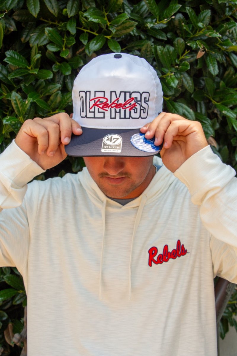 Ole Miss Rebels Script Free Fly Men's Bamboo Slub Hoodie II - Game Day Apparel - Hoodies & Sweatshirts