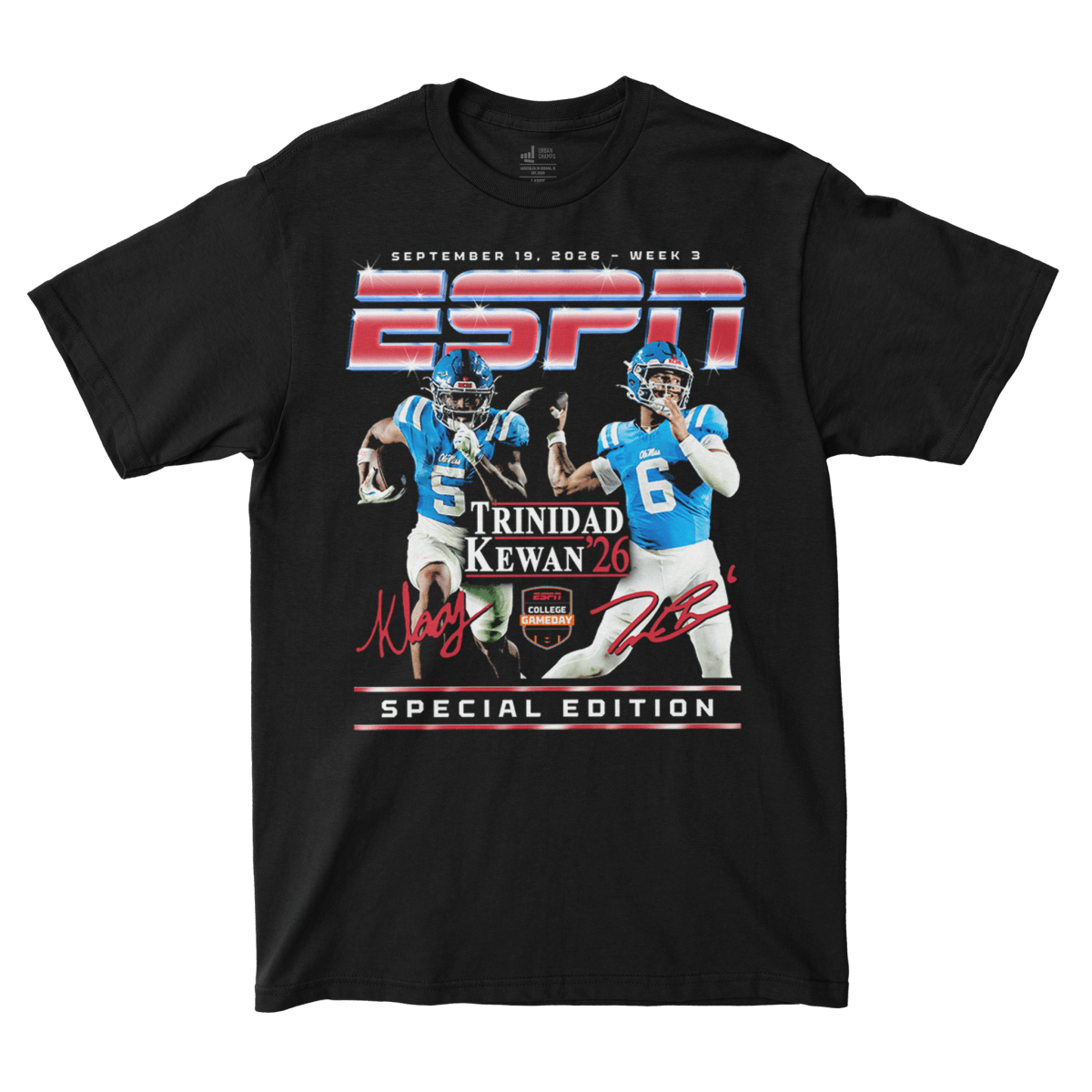 Ole Miss Rebels Trinidad & Kewan ESPN College GameDay Special Edition T-Shirt - Game Day Apparel - T-Shirts