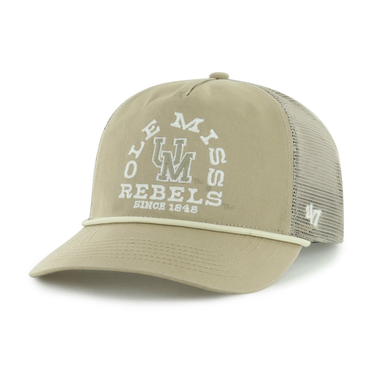 Ole Miss Rebels Vin Khaki Ranchero Mesh 47 Brand Hitch Hat - Shop B - Unlimited - 
