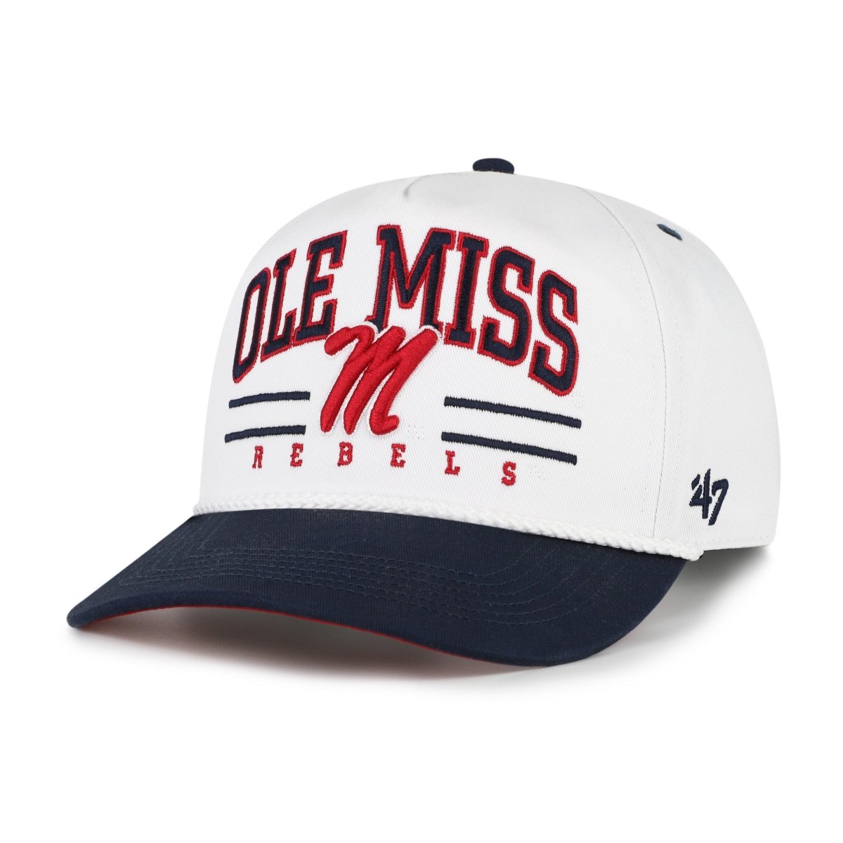 Ole Miss Rebels White Roscoe Rope TT 47 Brand Hitch Hat - Shop B - Unlimited - 