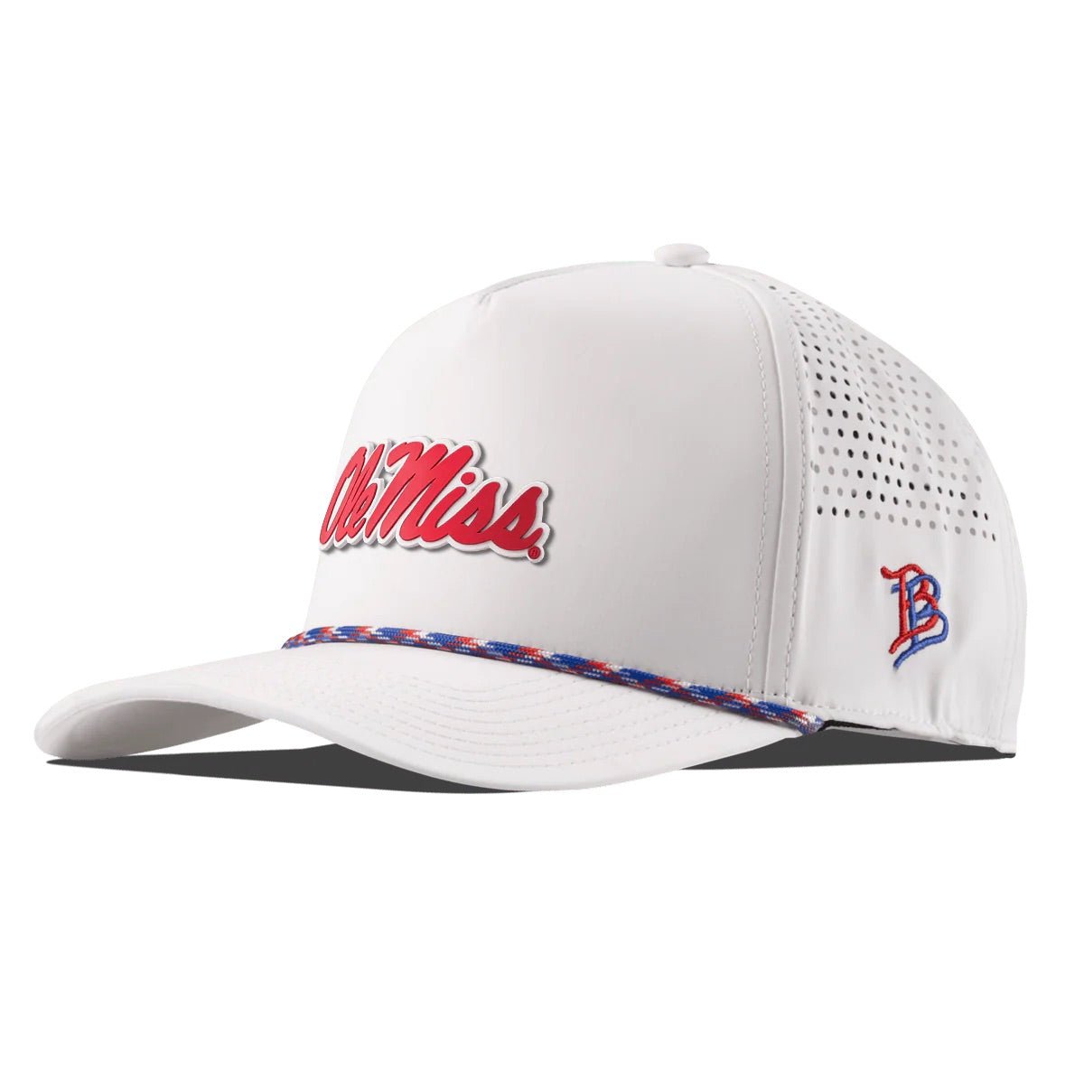 Ole Miss Red Script Branded Bills Curved 5 Panel Rope Hat - Shop B - Unlimited - 