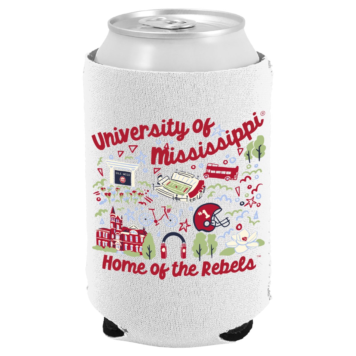 Ole Miss School Icons Can Cooler - Shop B - Unlimited - novelty drinkware