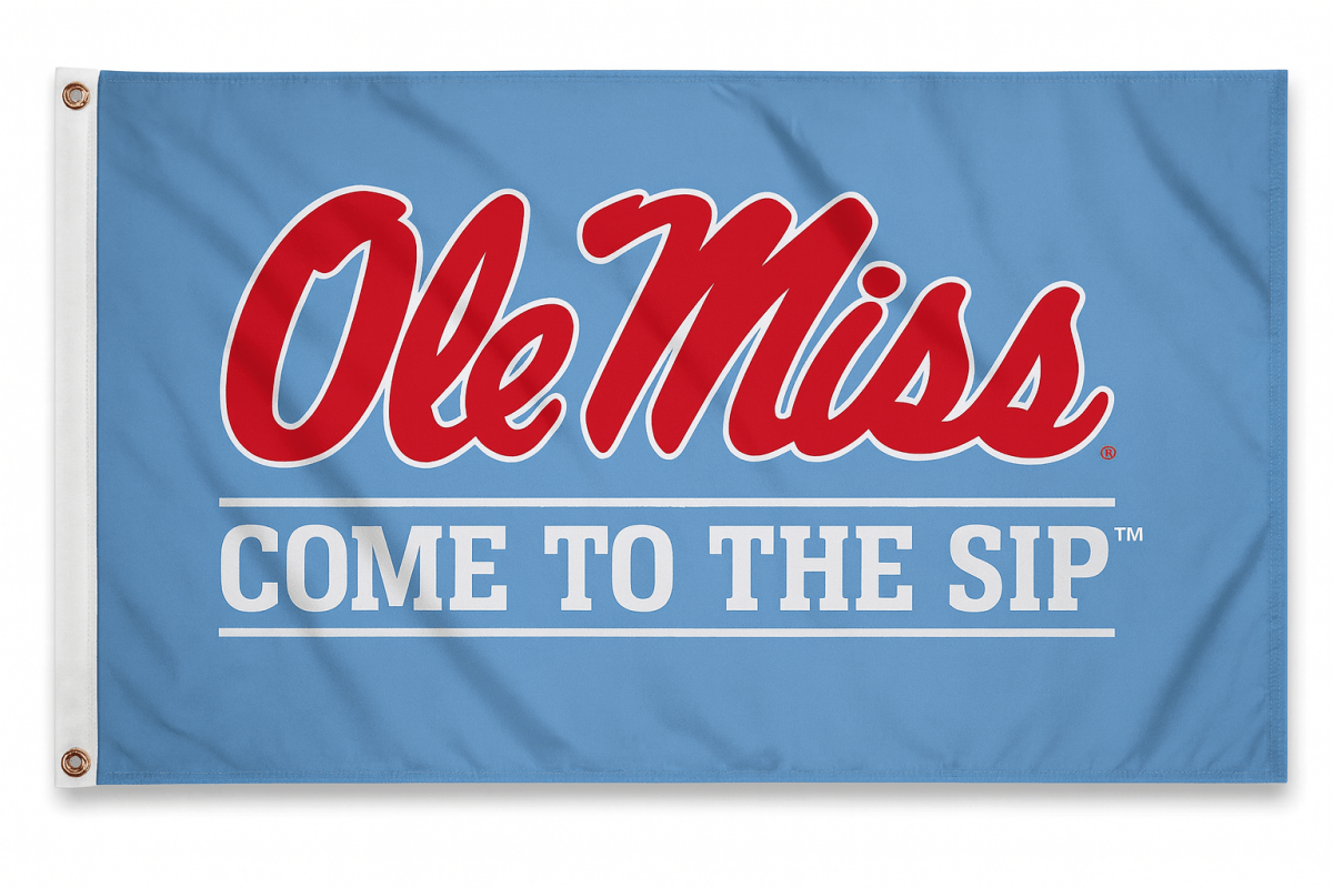 Ole Miss Script Come To The Sip Flag - Shop B - Unlimited - novelty flags