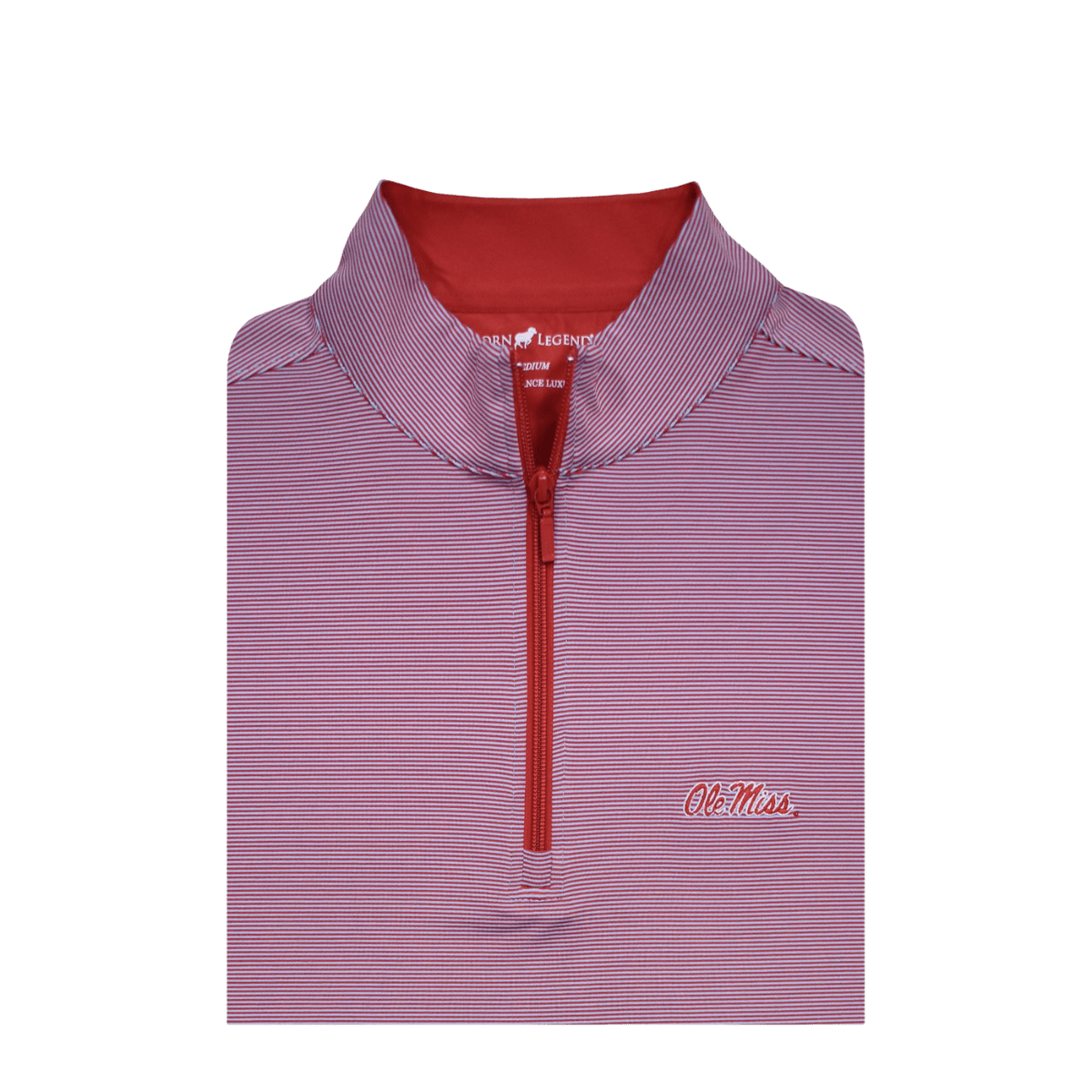 Ole Miss Script Horn Legend Striped 1/4 Zip Pullover - Shop B - Unlimited - men outerwear