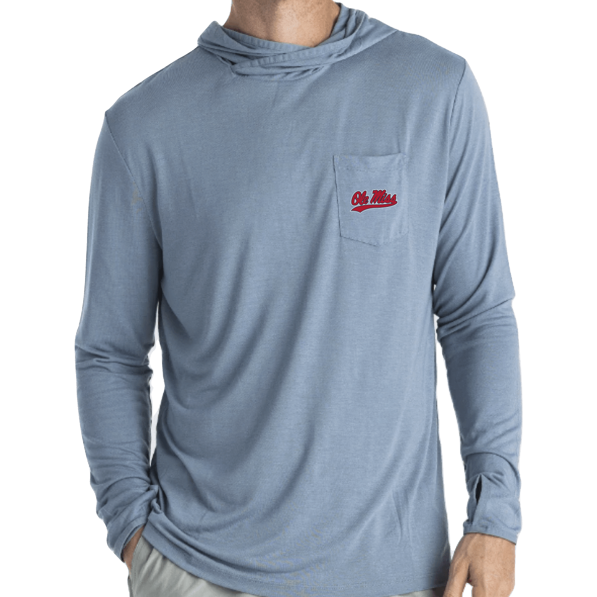 Ole Miss Script Logo Free Fly Men's Bamboo Lightweight Hoodie - Shop B - Unlimited - men fleece