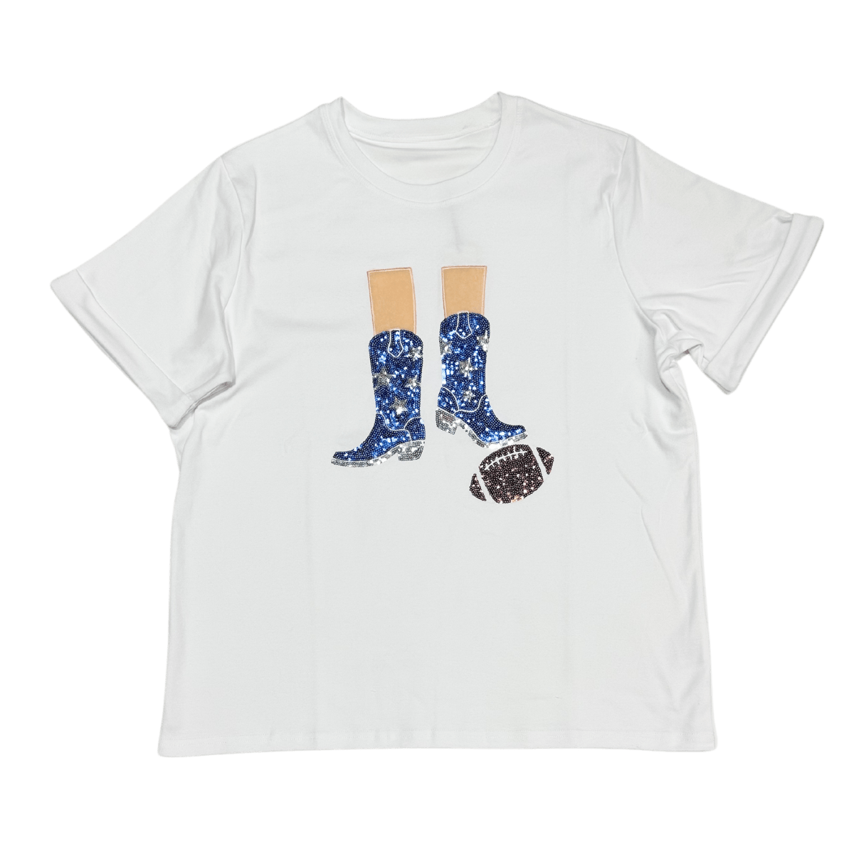 Ole Miss Sequin Boots T-Shirt - Shop B - Unlimited - women tee