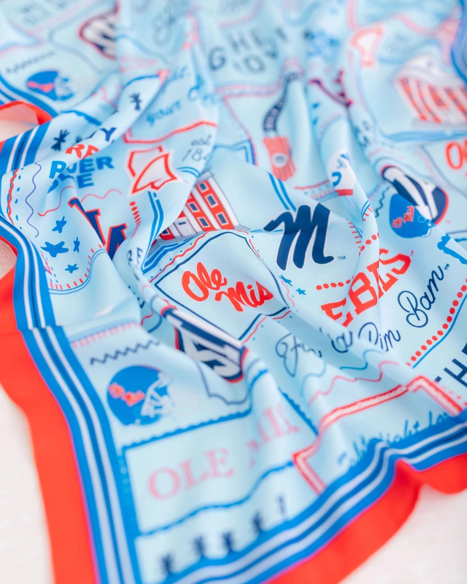 Ole Miss Silk Scarf - Game Day Apparel - Scarves