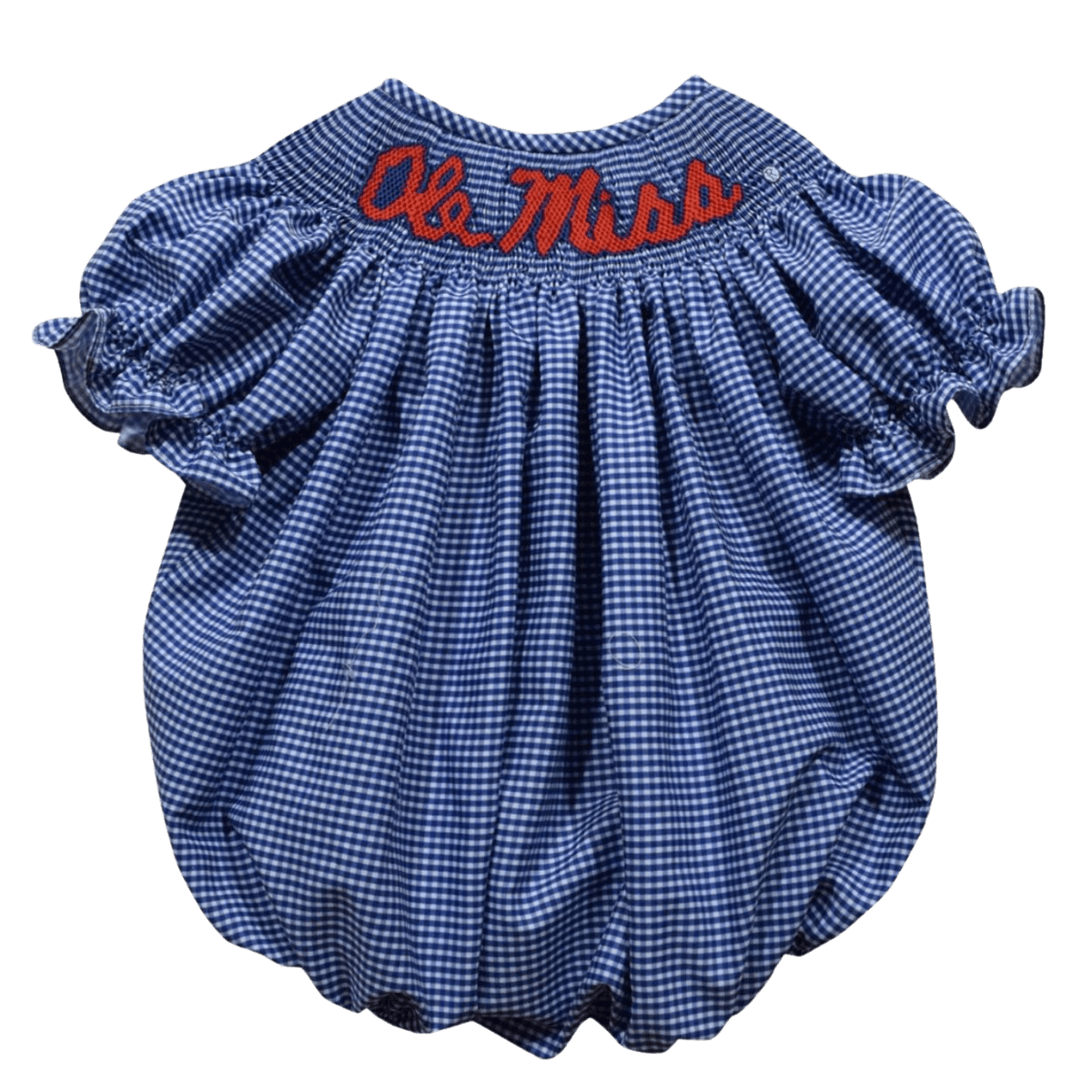 Ole Miss Smocked Gingham SS Girls Bubble Dress - Shop B - Unlimited - youth infant