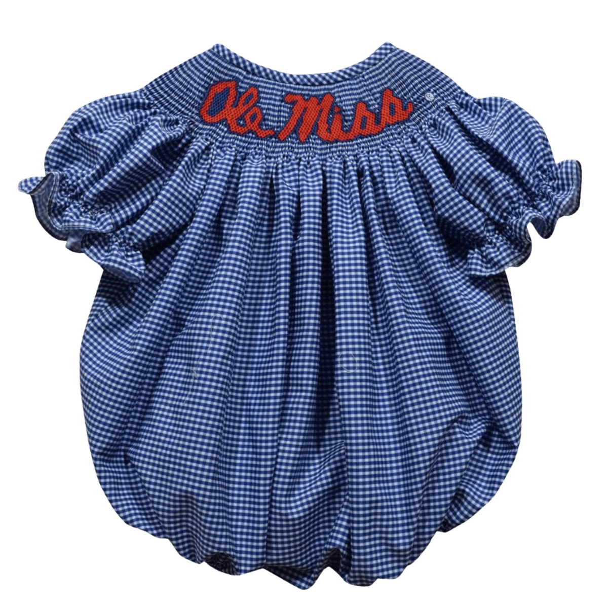 Ole Miss Smocked Gingham SS Girls Bubble Dress - Shop B-Unlimited