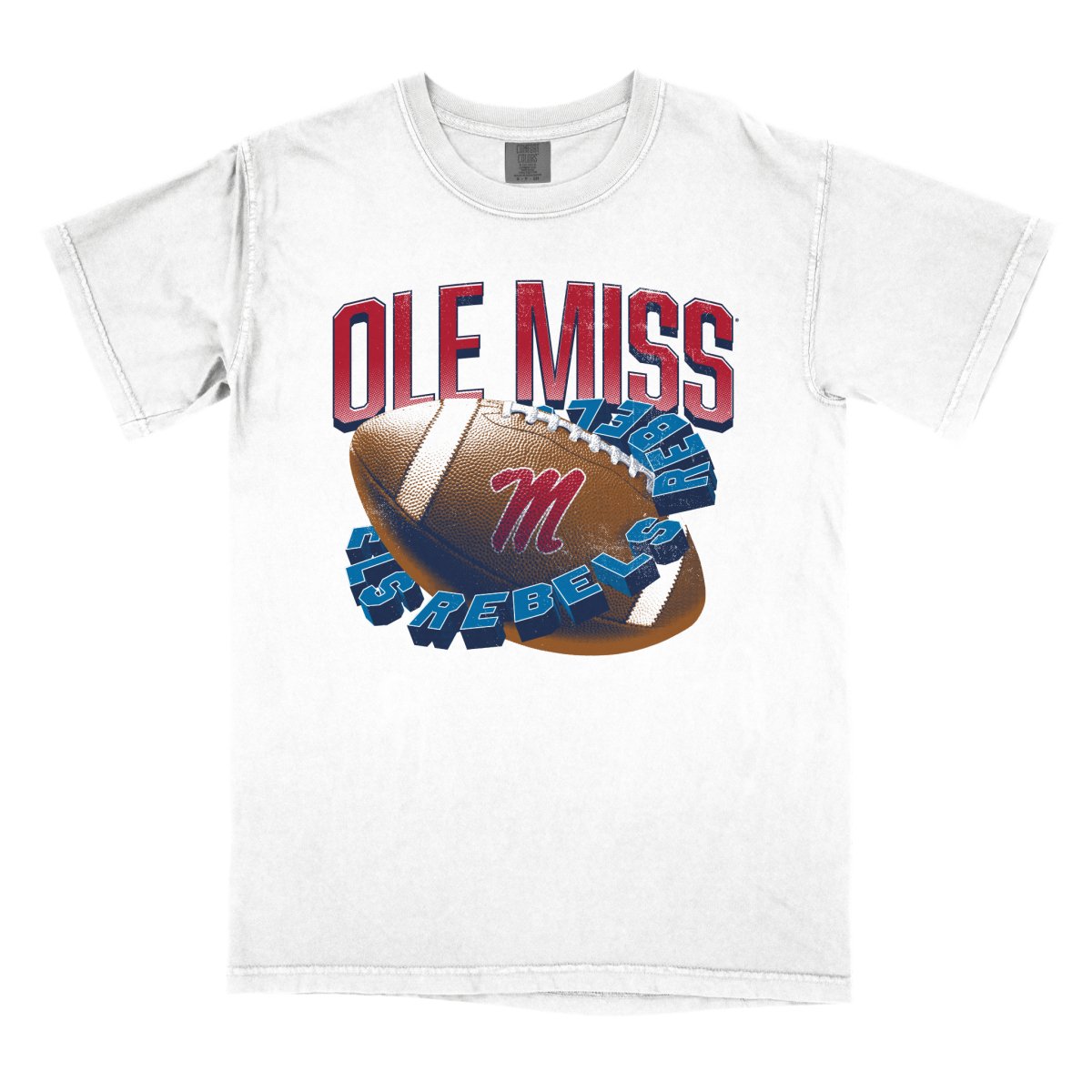 Ole Miss Stacked Football T-Shirt - Shop B - Unlimited - men tee