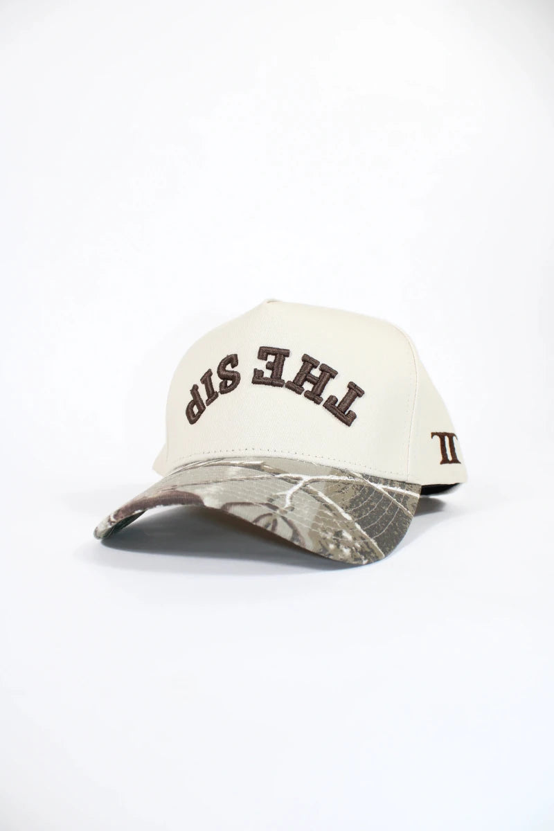 Ole Miss The Sip Cream & Camo Structured Hat - Game Day Apparel - Caps Adjustable