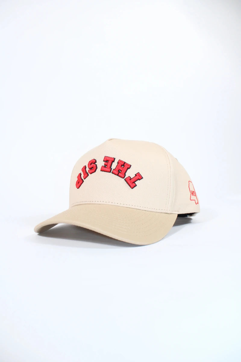 Ole Miss The Sip Cream Structured Hat - Game Day Apparel - Caps Adjustable