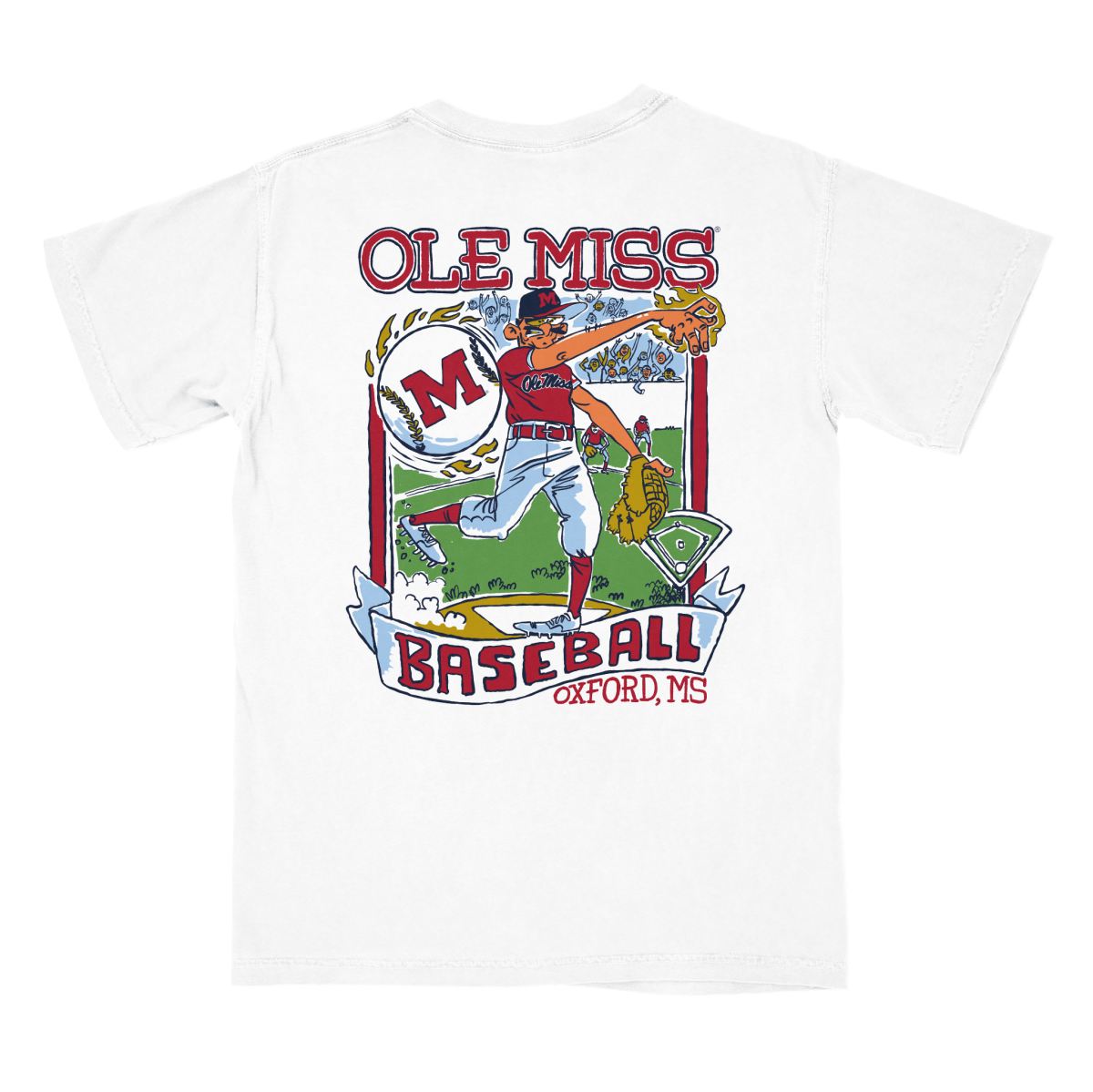 Ole Miss Wonky Baseball Cards PR T-Shirt - Shop B - Unlimited - men tee