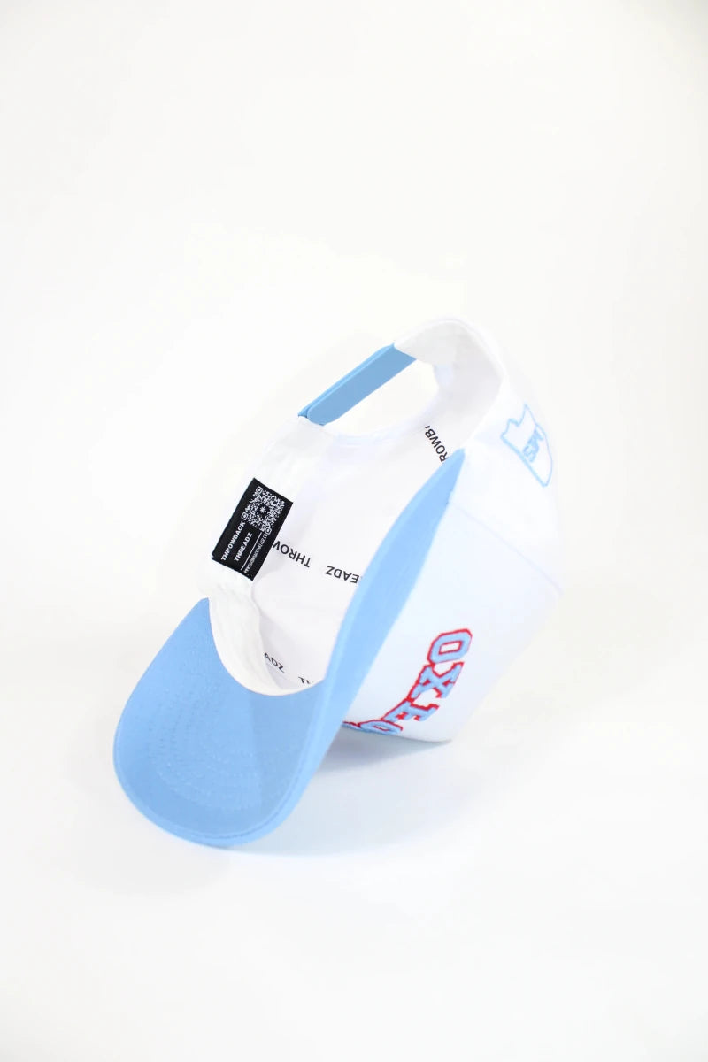 Oxford, Mississippi White & Light Blue Hat - Game Day Apparel - Caps Adjustable