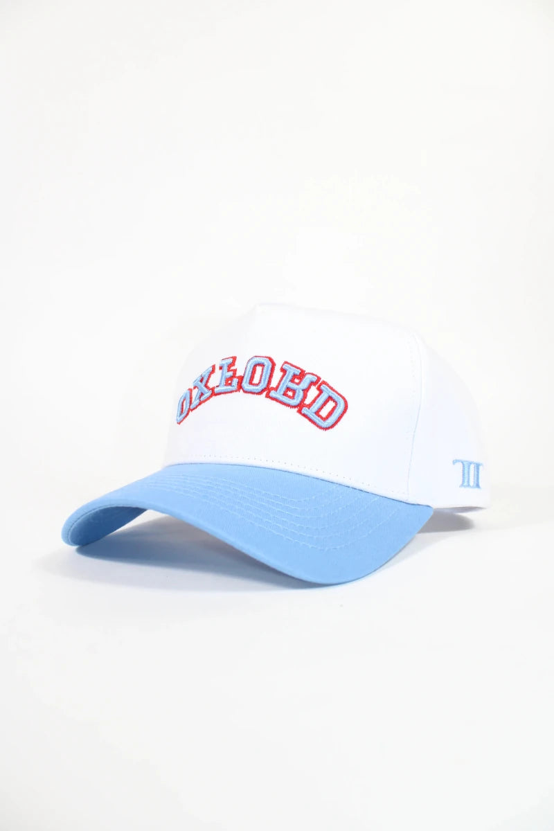 Oxford, Mississippi White & Light Blue Hat - Game Day Apparel - Caps Adjustable