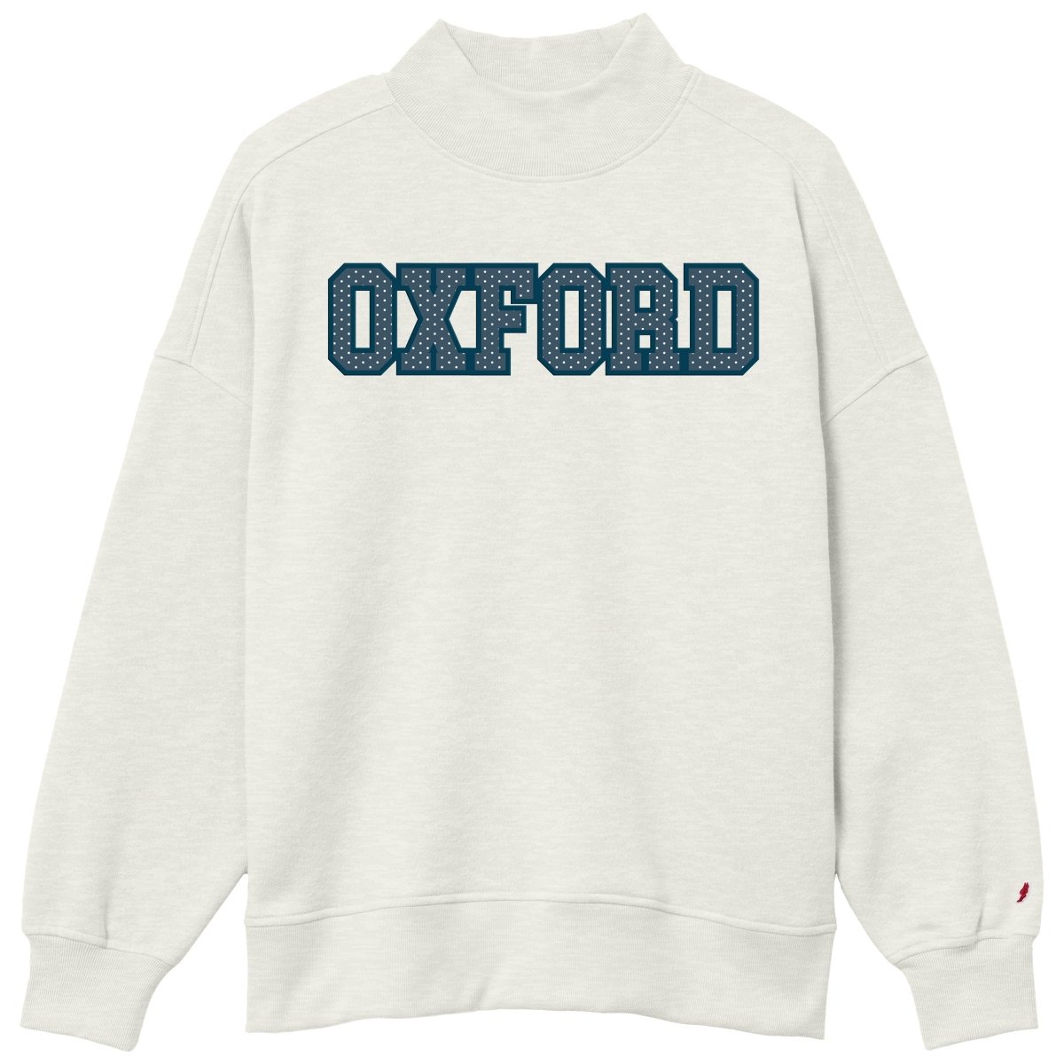 Oxford Polka Dot Mock Neck Sweatshirt - Game Day Apparel -