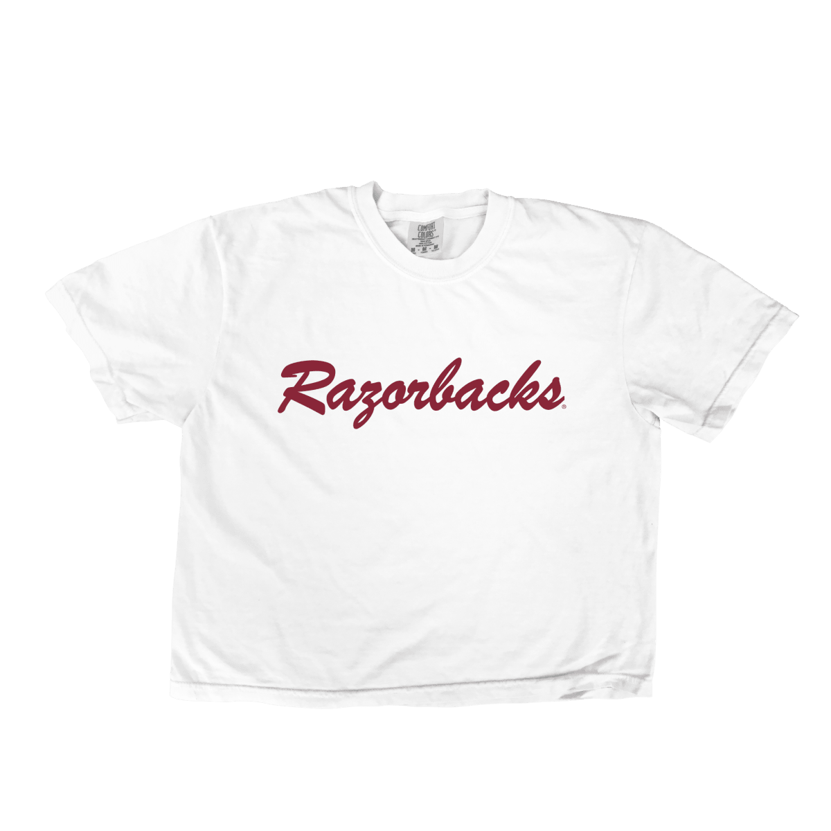 Razorback Script Crop T-Shirt - Game Day Apparel - 