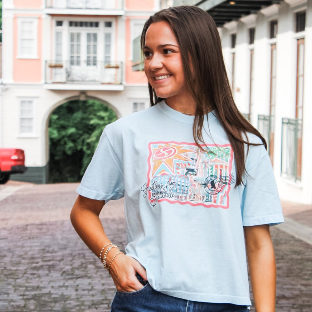 Starkville Postcard Waist Length T-Shirt - Shop B - Unlimited - men tee