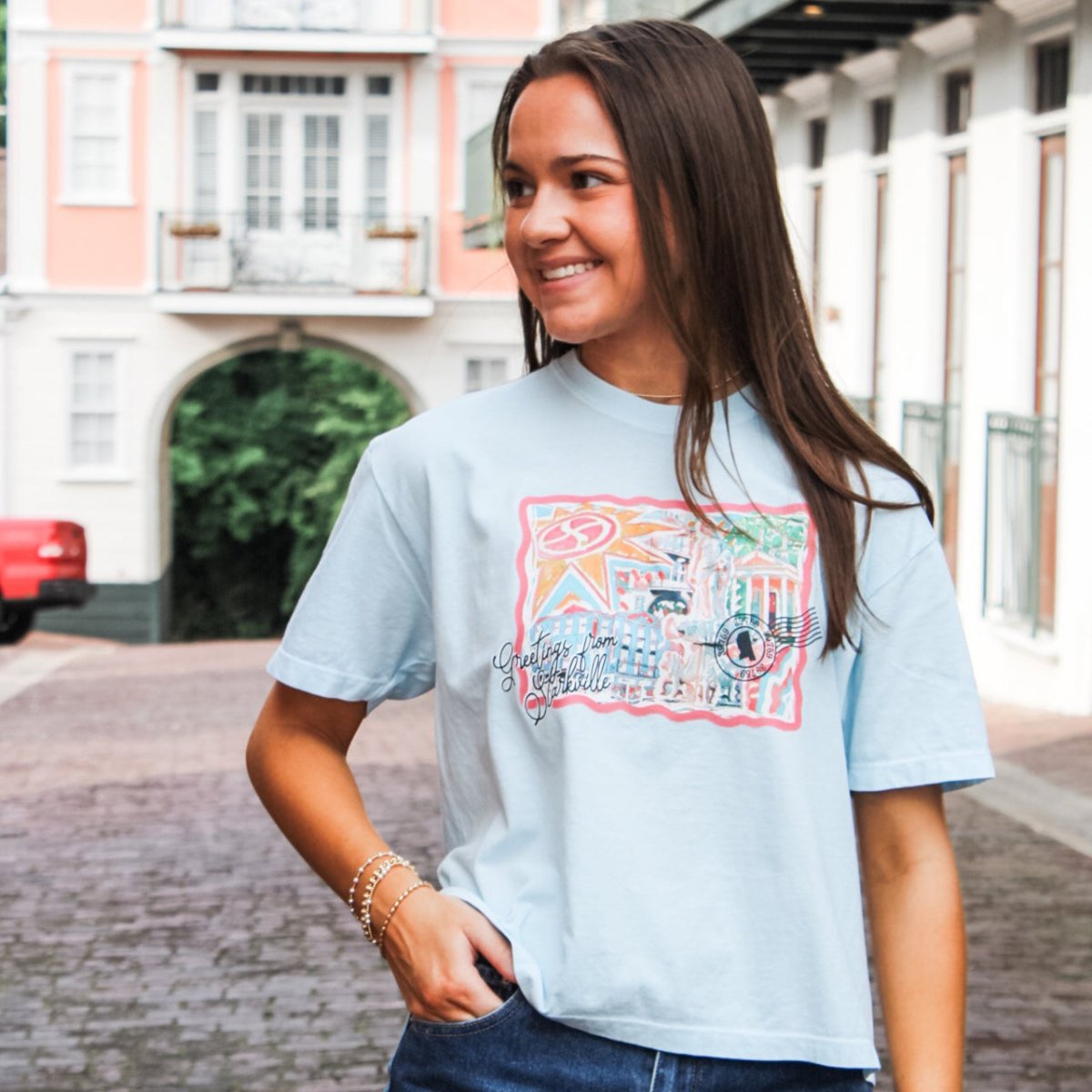 Starkville Postcard Waist Length T-Shirt - Shop B - Unlimited - men tee