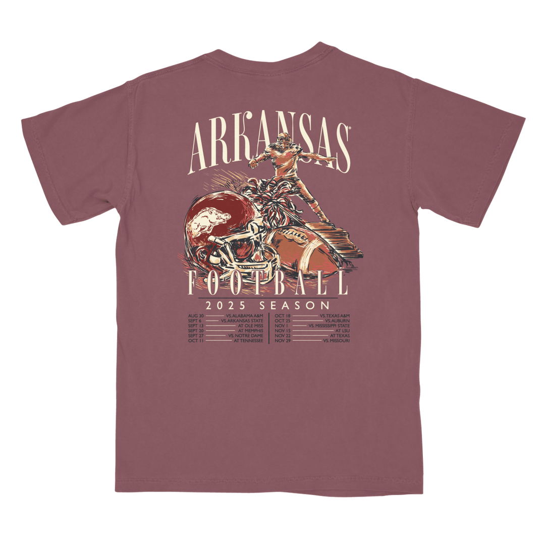 University of Arkansas Football Schedule 2025 T-Shirt - Shop B - Unlimited - 