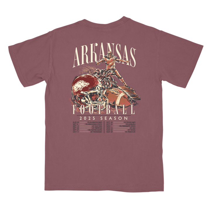 University of Arkansas Football Schedule 2025 T-Shirt - Shop B - Unlimited - 