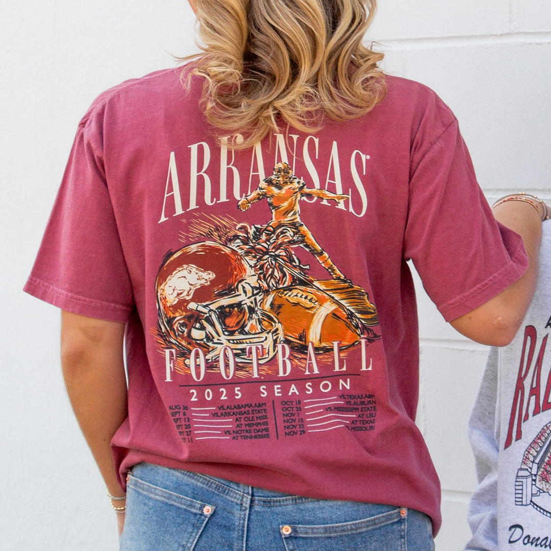 University of Arkansas Football Schedule 2025 T-Shirt - Shop B - Unlimited - 