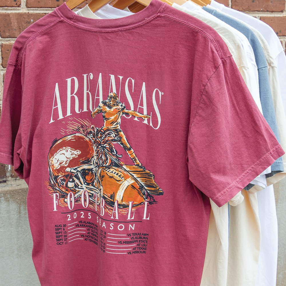University of Arkansas Football Schedule 2025 T-Shirt - Shop B - Unlimited - 