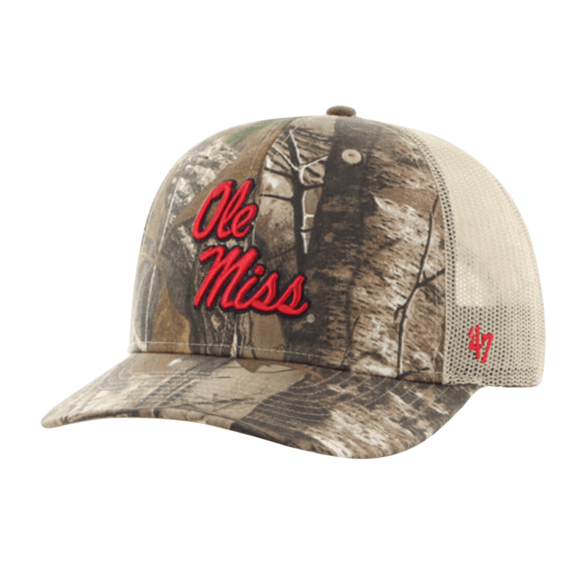 University of Mississippi 47 Brand Realtree Camo Trucker Hat - Shop B - Unlimited - caps adjustable