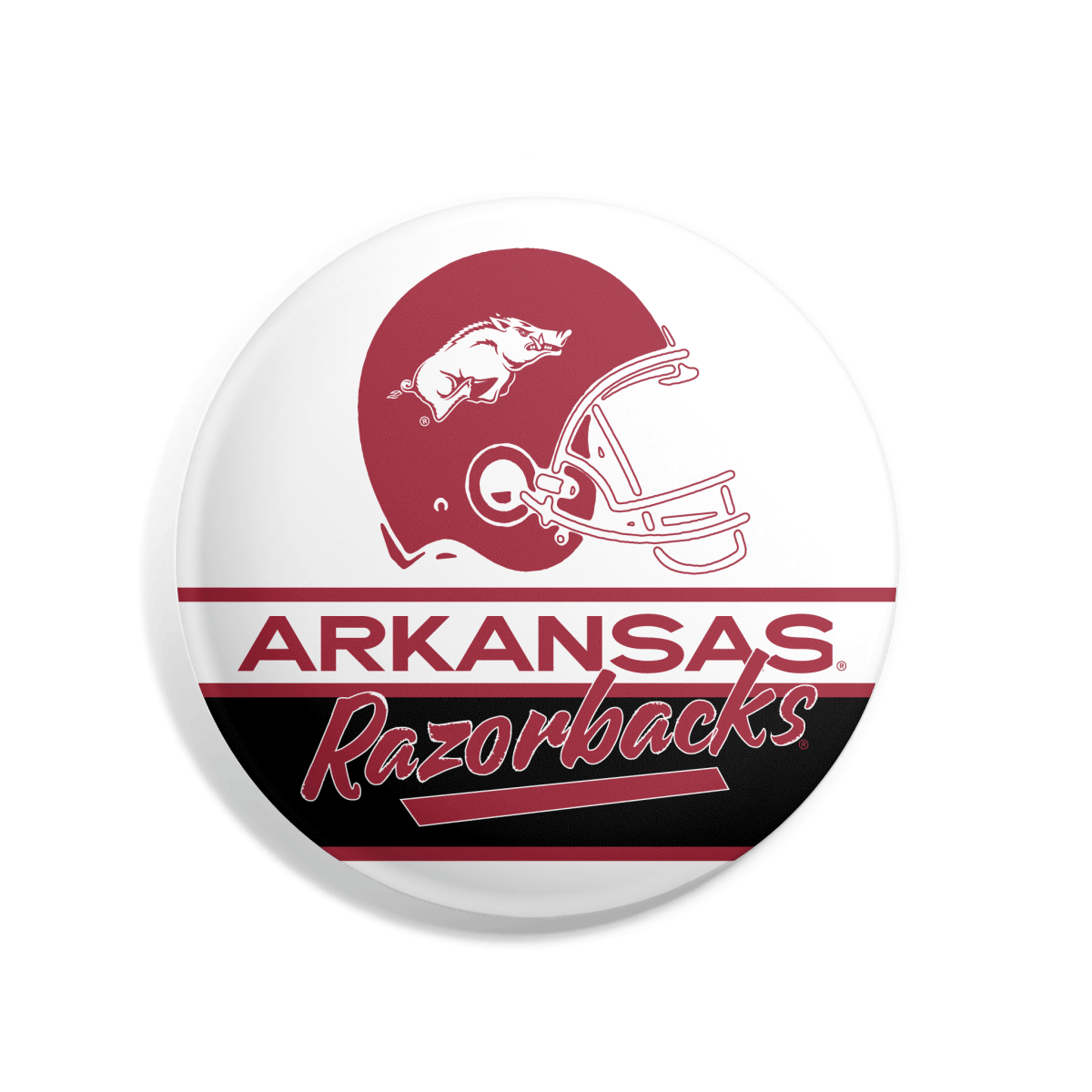 Arkansas 80's Football Helmet Button - Shop B - Unlimited - novelty pin