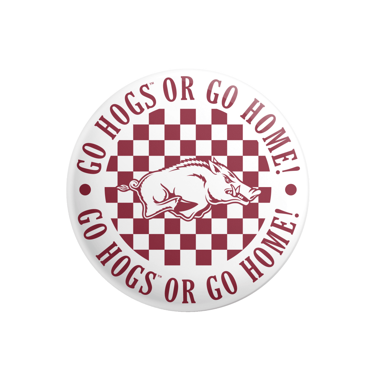 Arkansas Checkered Button - Shop B - Unlimited - novelty pin