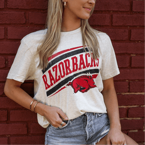 Arkansas Collegiate Stripe T-Shirt - Shop B-Unlimited