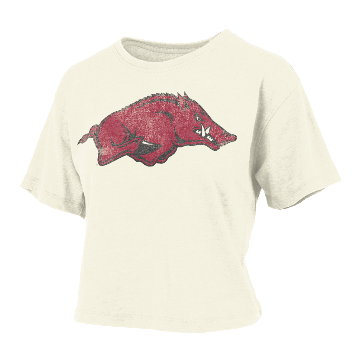 Arkansas Pressbox Distressed Logo Cropped T-Shirt - Shop B-Unlimited