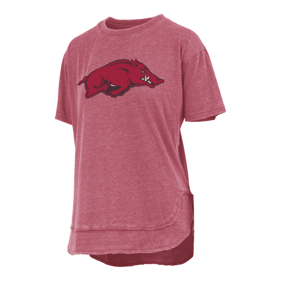 Arkansas Pressbox Distressed Logo Poncho Tee - Shop B - Unlimited - men tee