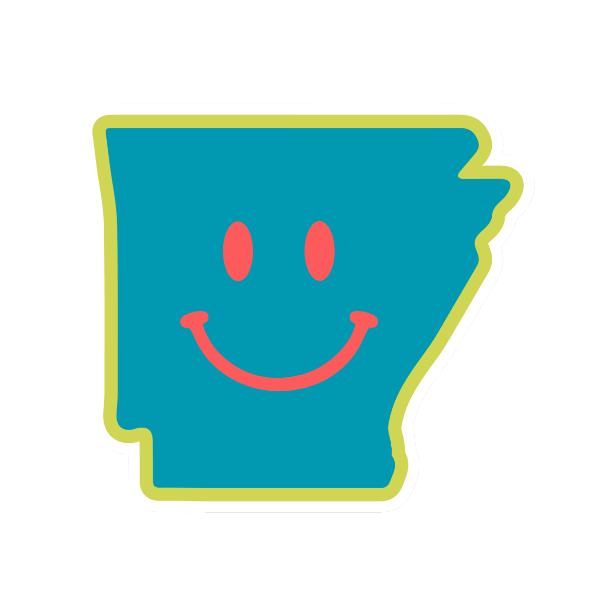 Arkansas Smiley State Sticker - Shop B-Unlimited