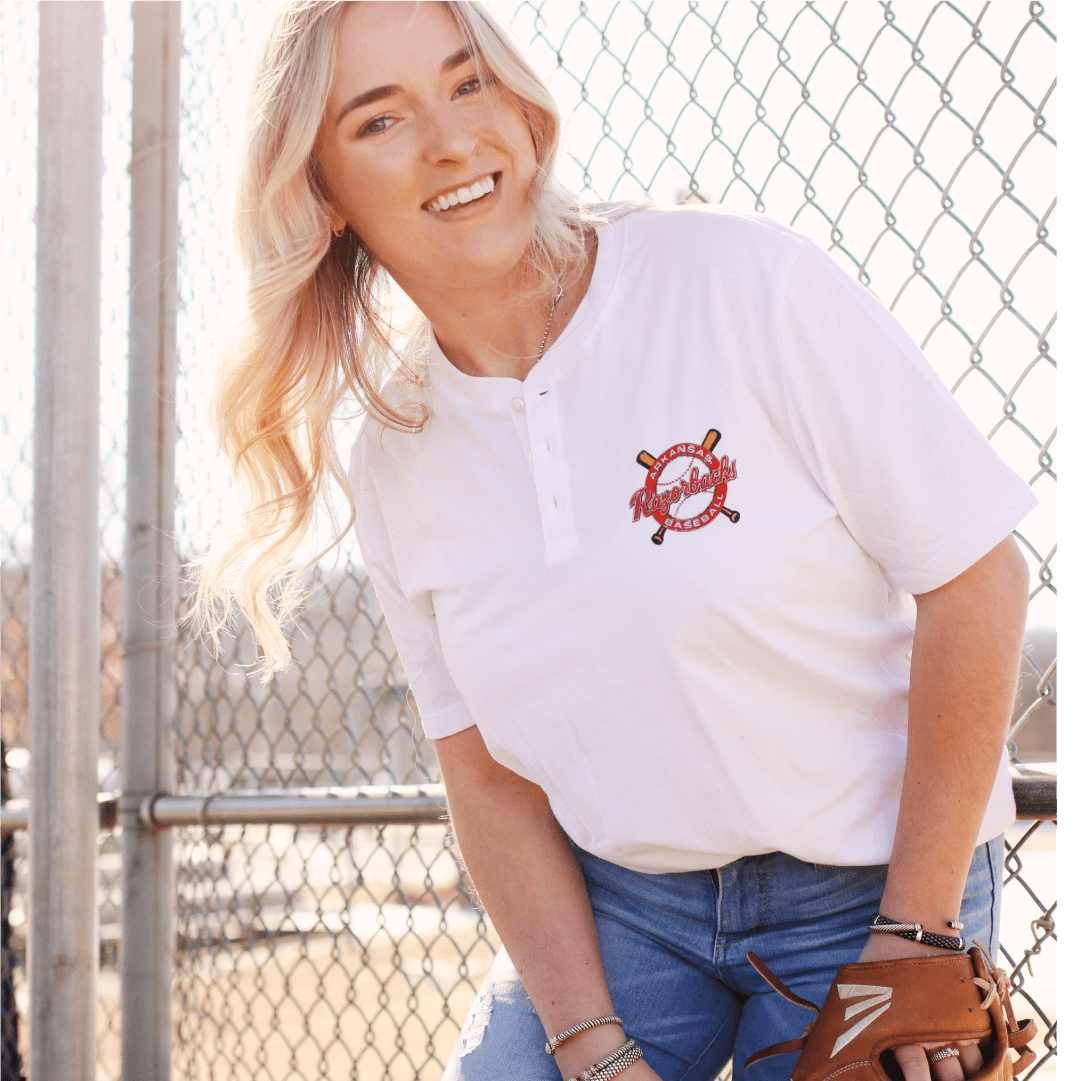 Arkansas Swing for the Fences Henley - Shop B-Unlimited