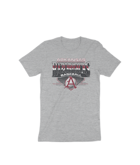Baseball Chin Music T-Shirt University of Arkansas Light Steel - Shop B-Unlimited