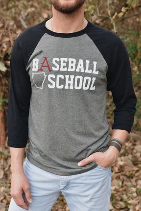 Baseball School Long Sleeve Raglan T-Shirt - Shop B-Unlimited