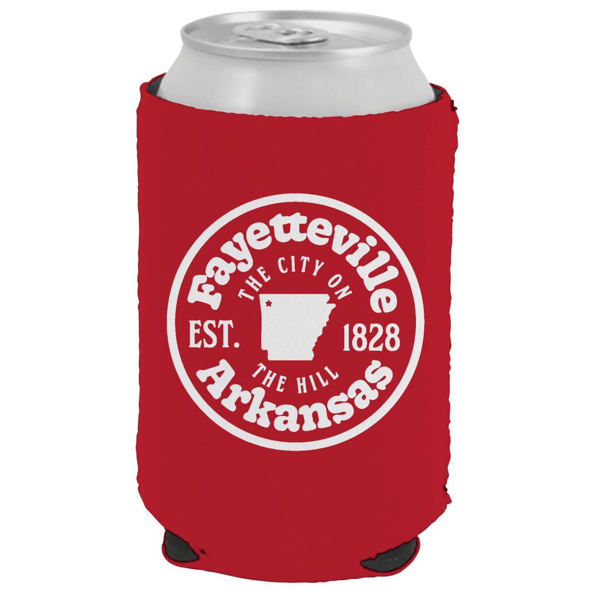Fayetteville the city on the hill can cooler - Shop B-Unlimited