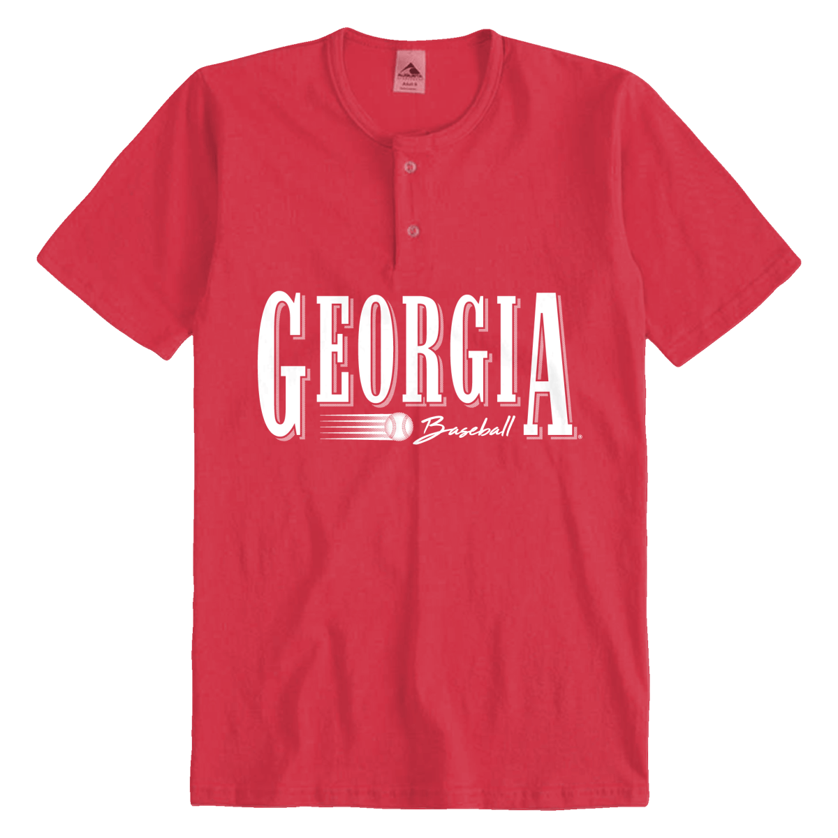 Georgia Baseball Lines Henley - Shop B-Unlimited