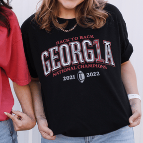 Georgia Bulldogs 2022 Football National Champions Back to Back T-Shirt - Shop B-Unlimited