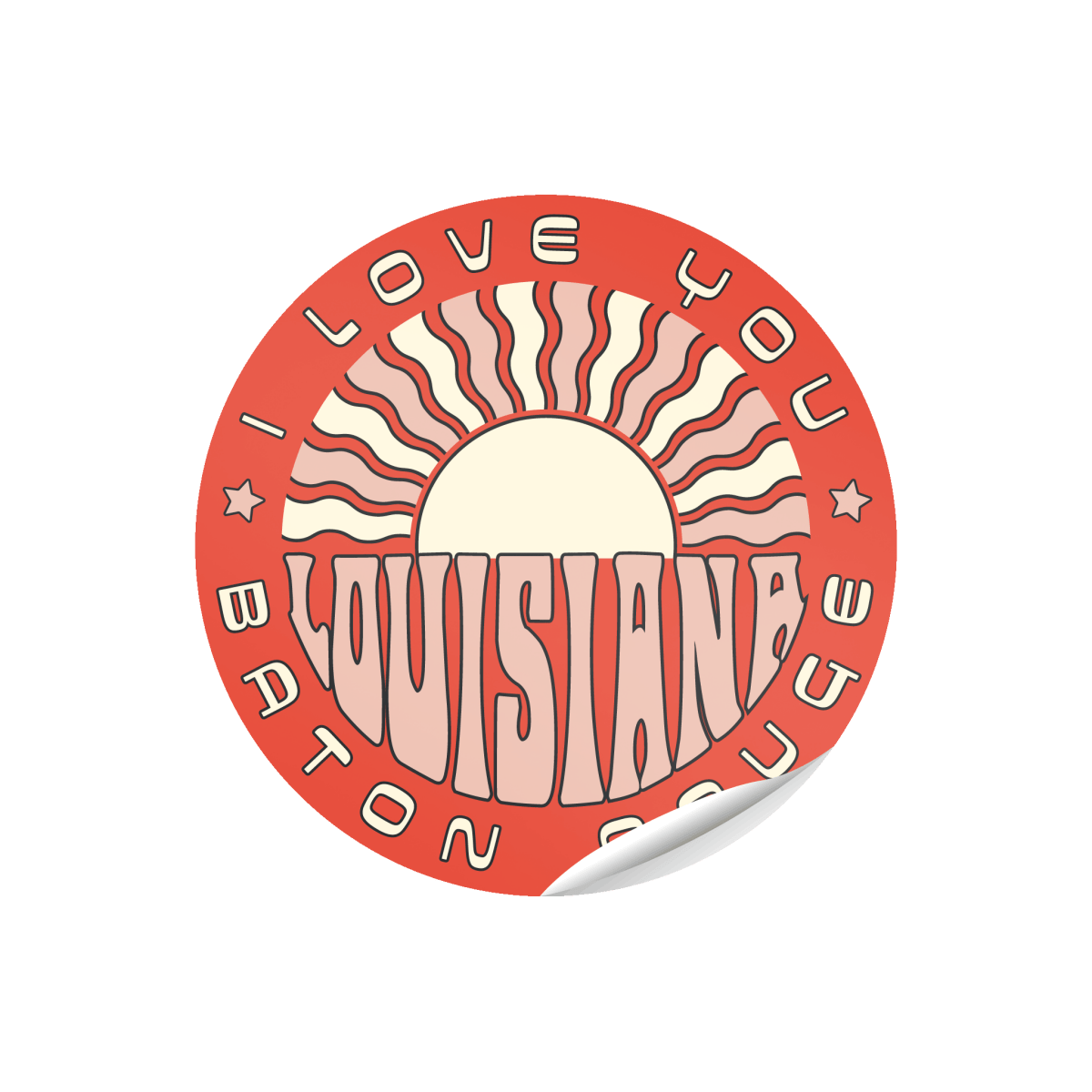 Louisiana Groovy Sun Sticker - Shop B-Unlimited