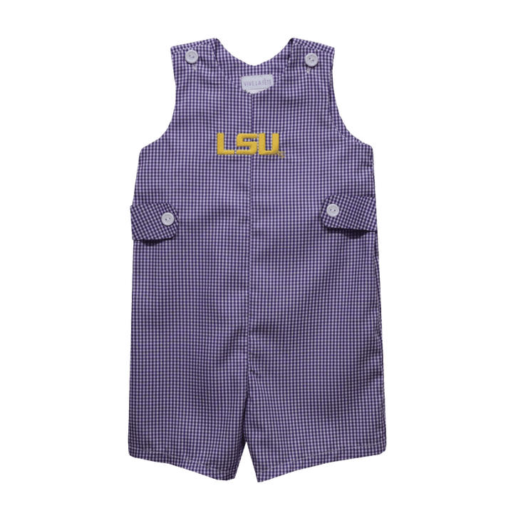 Louisiana State University Gingham Boys Jon Jon - Shop B - Unlimited - youth infant