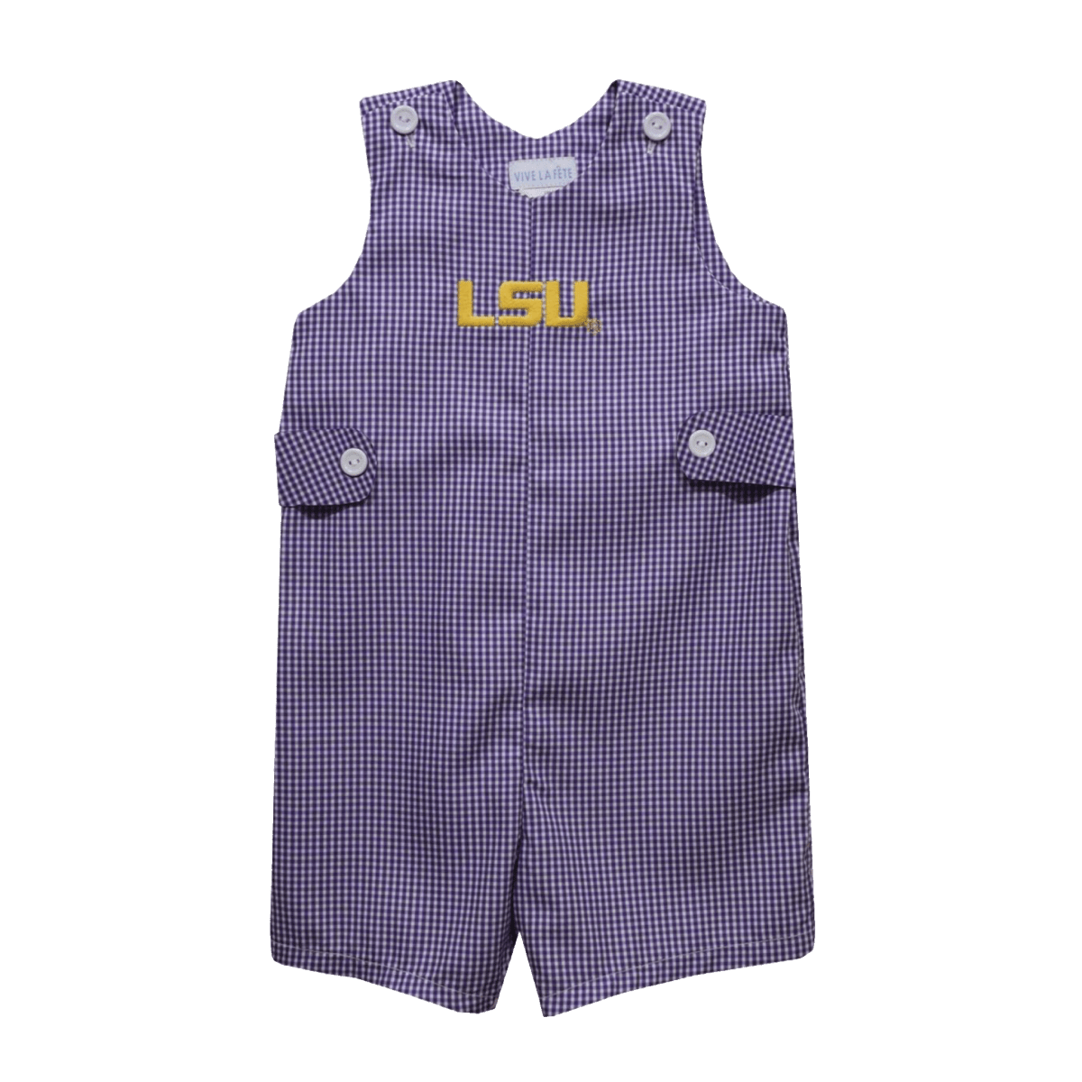 Louisiana State University Gingham Boys Jon Jon - Shop B-Unlimited