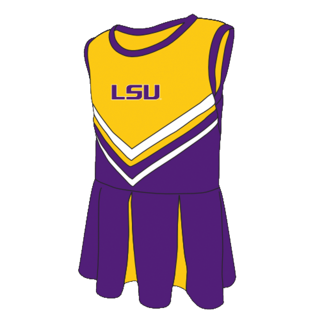Louisiana State University Kids Pleated Cheer Dress - Shop B - Unlimited - youth jersey
