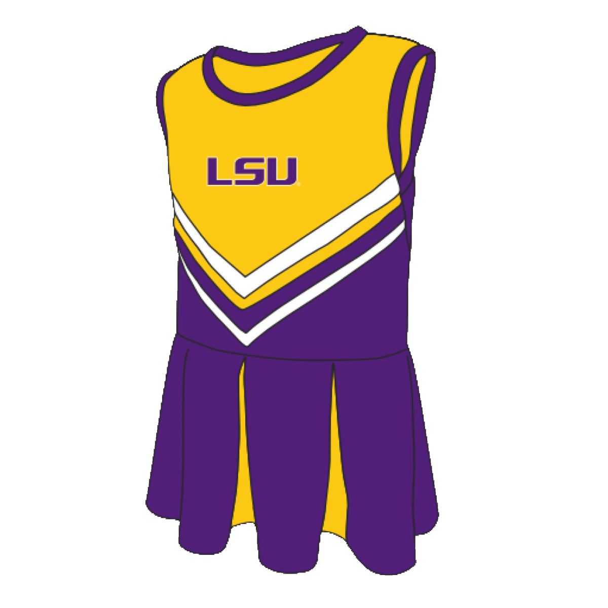 Louisiana State University Kids Pleated Cheer Dress - Shop B - Unlimited - youth jersey